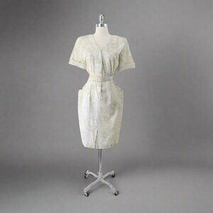 Vintage 80s Pop Art Tropical Midi Dress M